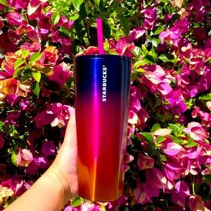 💗Starbucks💙2022 Summer Geometric Pink, Berry, Gold Ombre SS Tumbler